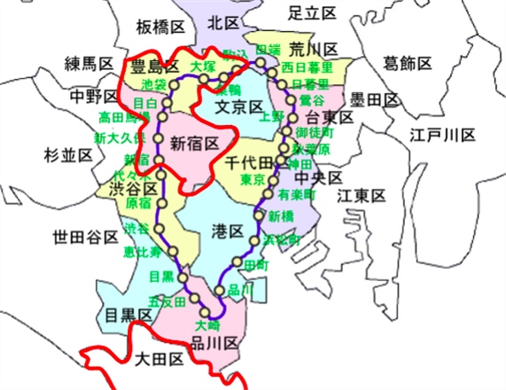 东京23区位置图